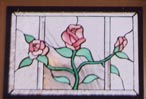 Rose Illustration Stained Glass Frame